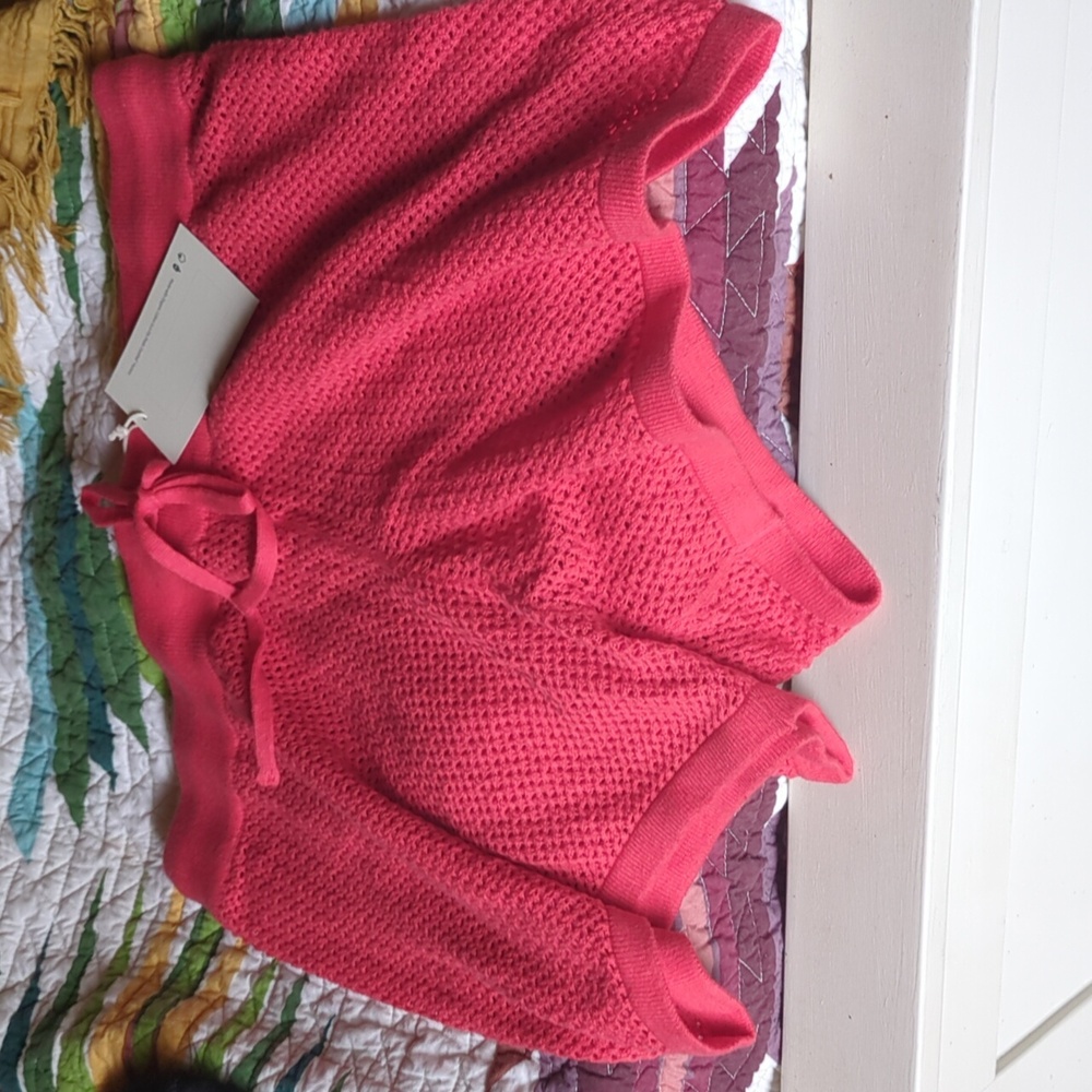 Pact organic cotton linen crochet shorts